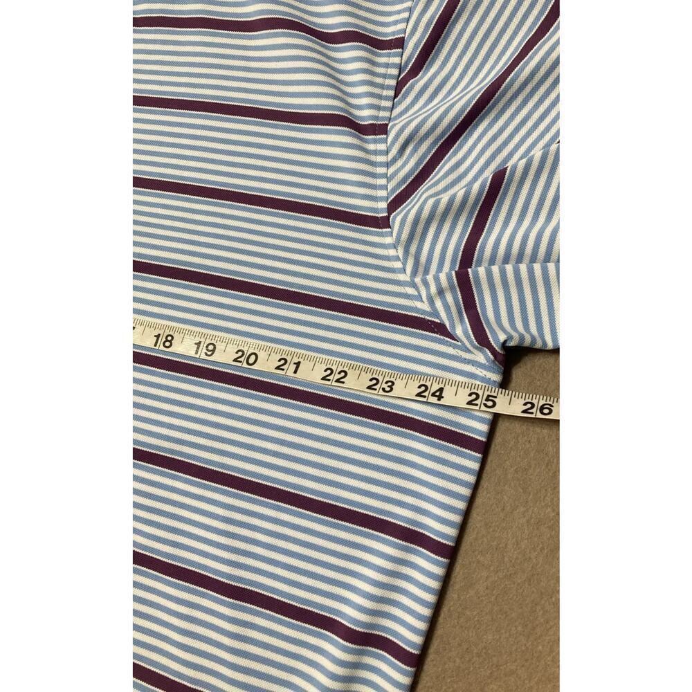 Peter Millar Mens Summer Comfort Golf Polo Shirt Sz L Striped Blue Stretch - Picture 5 of 6